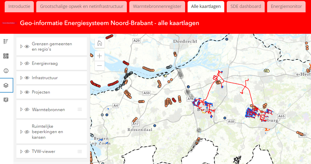 Kaartlagen Geo-informatie Energiesysteem Noord-Brabant